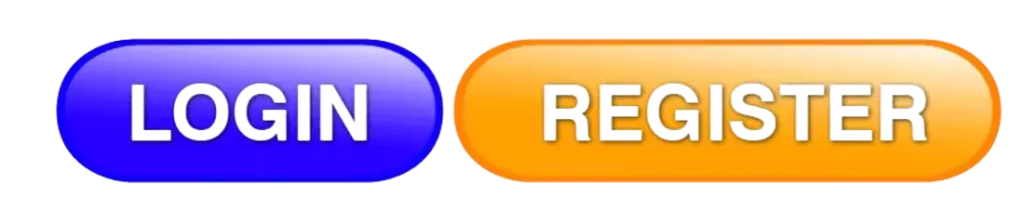 a blue and orange button